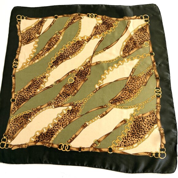 Lot of 2 Women's Scarves Vintage Square Silk Italian Kathie Lee Green Silk Anima - Picture 8 of 9